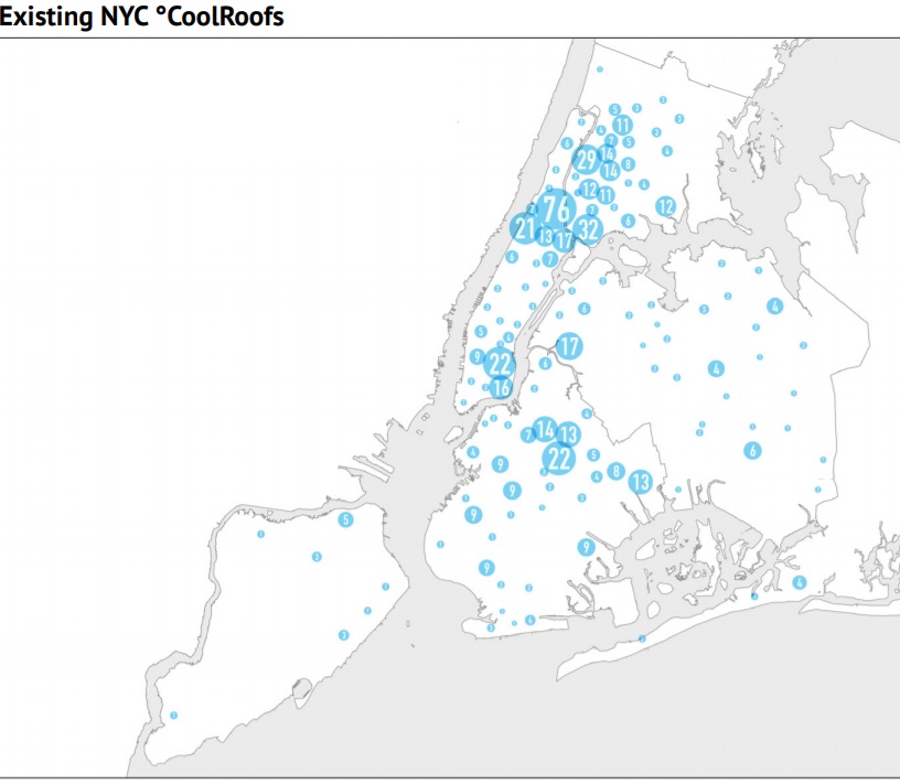圖6 紐約市酷涼屋頂佈建點分佈圖