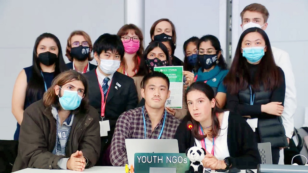 COP26閉幕式中YOUNGO代表發表干預演說